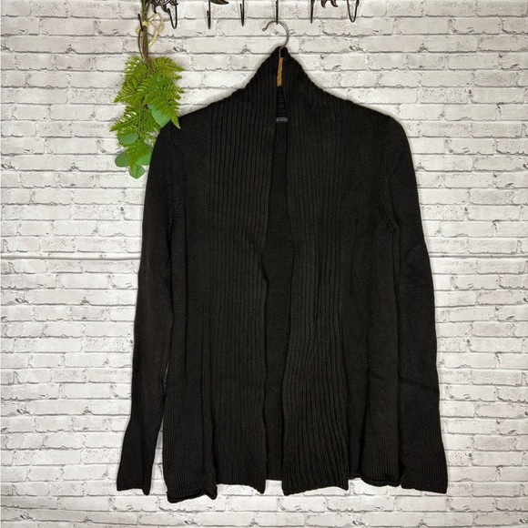 Elie Tahari Black Super Fine Merino Open Cardigan - Picture 1 of 5